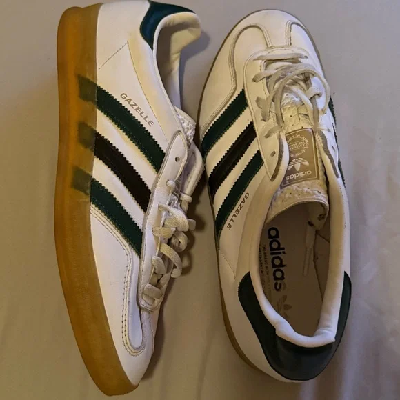 Adidas Originals Gazelle Indoor Sneakers – White & Green – Women’s 9 - Picture 2 of 7